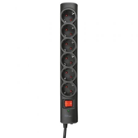 Trust Regleta 21059 con 6 Tomas de Corriente y Cable de 1.8m Negra